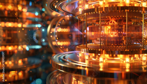 Quantum Computing breakthroughs visualized through high impact editorial photography highlighting complex machinery and innovative labs with a magazine quality finish to detail its significance