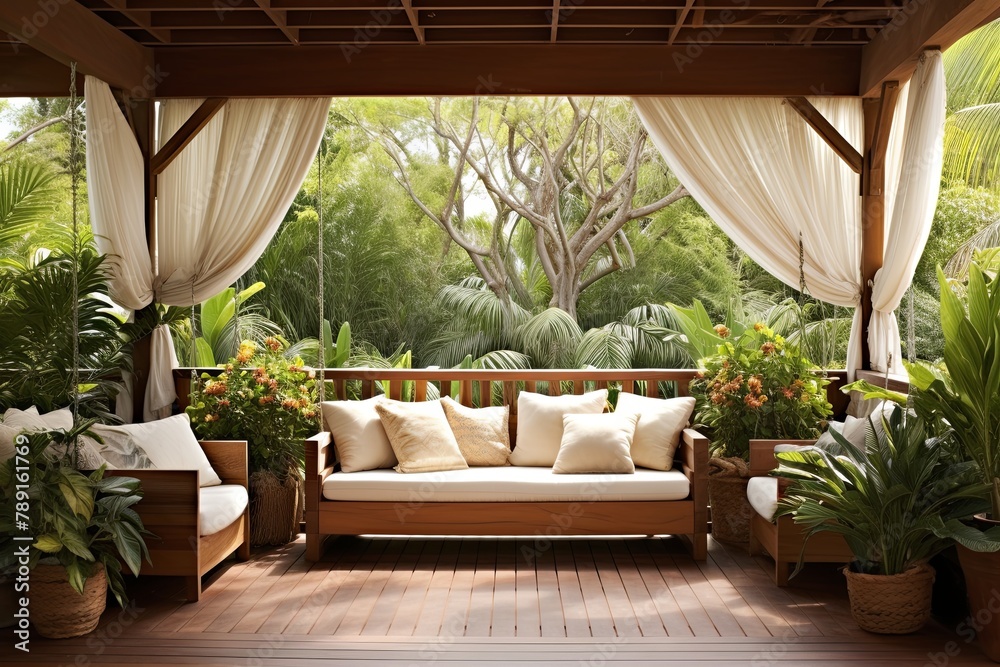 Outback Oasis Verandahs: Billowing Curtains and Relaxed Seating Retreat