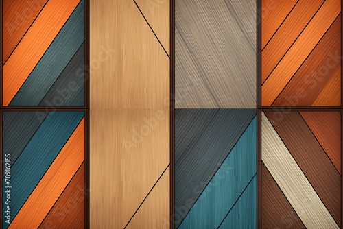 Retro Grainy Wood Grain: Mid-Century Modern Geometry Background Designs