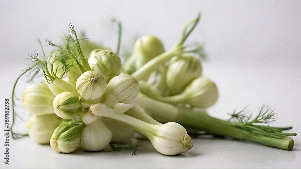 White Background Fennel: Isolated Fennel Plant on White Background White Background Fennel: Isolated Fennel Plant on White Background