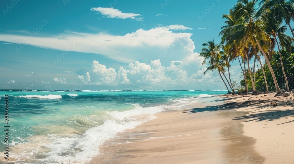 Palm and tropical beach in Punta Cana, Dominican Republic