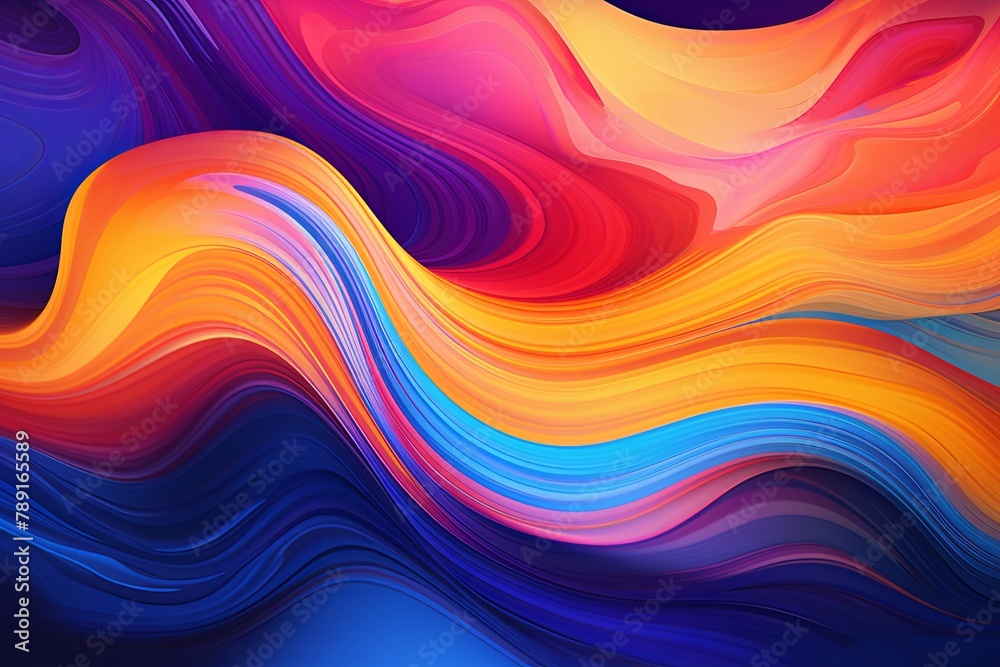 Obraz premium Vibrant Color Flow Graphics: Animated Social Media Posts Explosion