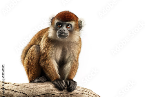 Madidi titi monkey on a white background. Wildlife Animals. Illustration, Generative AI. photo