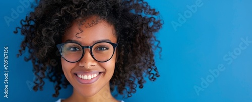 Woman Wearing Glasses, Smiling