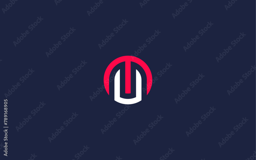 Ταπετσαρία letter mu with circle logo icon design vector design template inspiration