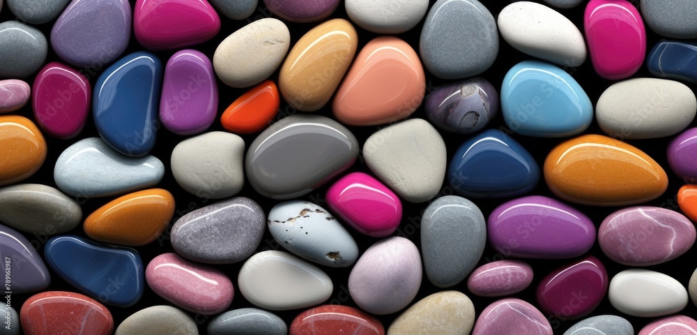 Vibrant array of colorful pebbles and stones perfect for a background. Vibrant array of colorful pebbles and stones perfect for a background.