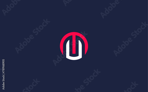 letter mu with circle logo icon design vector design template inspiration