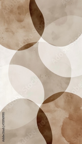 Abstract Painting of Brown and White Circles