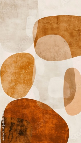 Abstract Painting of Brown and White Circles