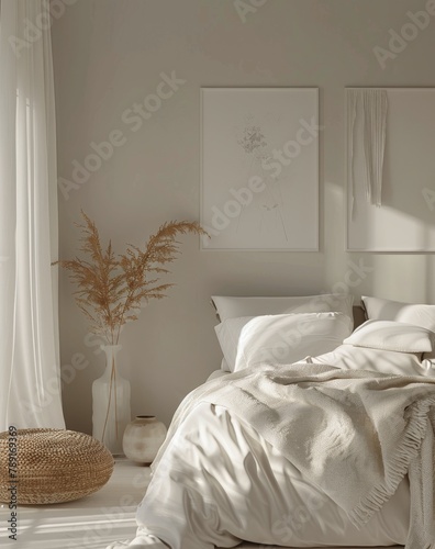 Bedroom With Large Bed, Blankets, and Pillows