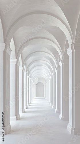 Long White Tunnel With Light at the End