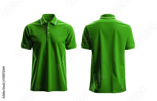 Sleek green Polo: Front and Back Mockup , cut out