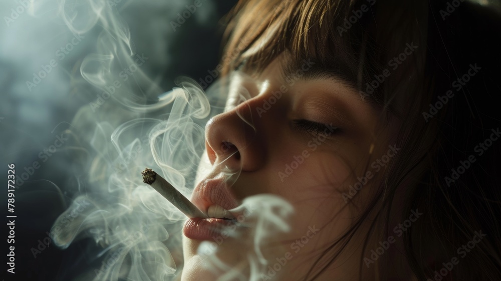 Fototapeta premium People smoke cannabis with smoke for entertainment usage