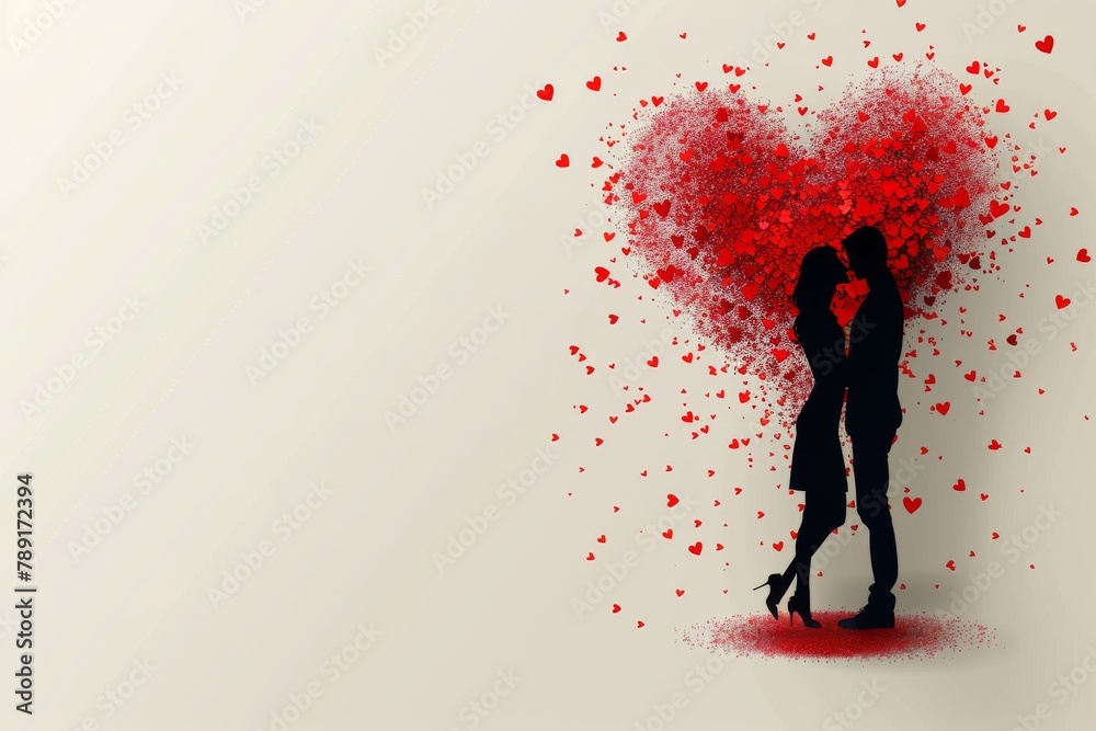 Decorate Your Love Life with Our Valentine's Day Graphics: Featuring Elegant Designs, Romantic Themes, and Passionate Artwork - Ideal for Romantic Celebrations and Engagements. - obrazy, fototapety, plakaty 