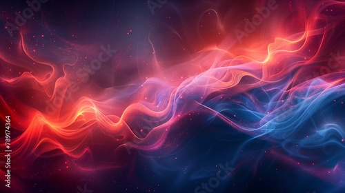 Flowing Red and Blue Light Smoke Abstract © admin_design