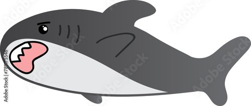 Fototapeta Naklejka Na Ścianę i Meble -  cute shark cartoon art, sea animal