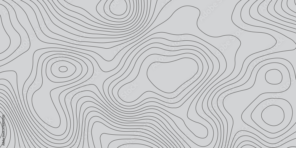 Abstract gray topography contour map background design .geometric black wave curve lines texture .abstract topographic map with  wave line pattern .