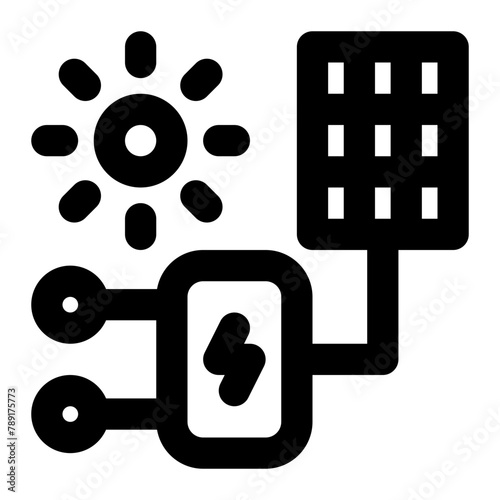 solar panel, electric panel, installation, solar installation, system, solar inverter, power source outline icon