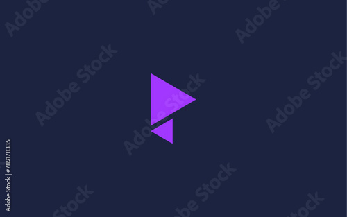 letter p with play logo icon design vector design template inspiration