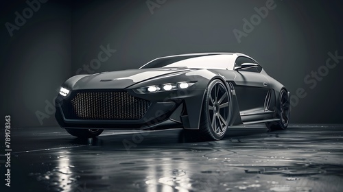Luxury Expensive Car Parked on Dark Background - Sports Car © MarkVincent