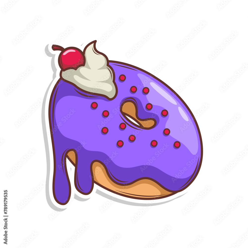 Delicious donut vector hand draw illustration Delicious donut vector hand draw illustration