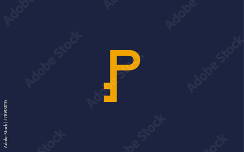 letter p with key logo icon design vector design template inspiration