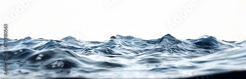 Tranquil Sea Water Surface on White Background