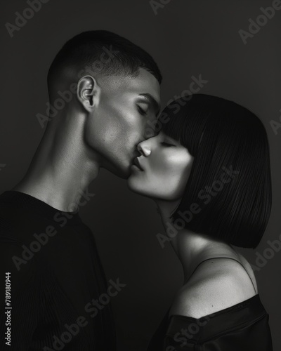 Man and Woman Kissing Each Other