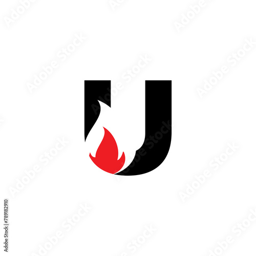 Letter U with Flame Logo 001
