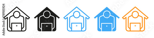 Icon for Working Remotely from Home Indicating Flexibility in Modern Employment