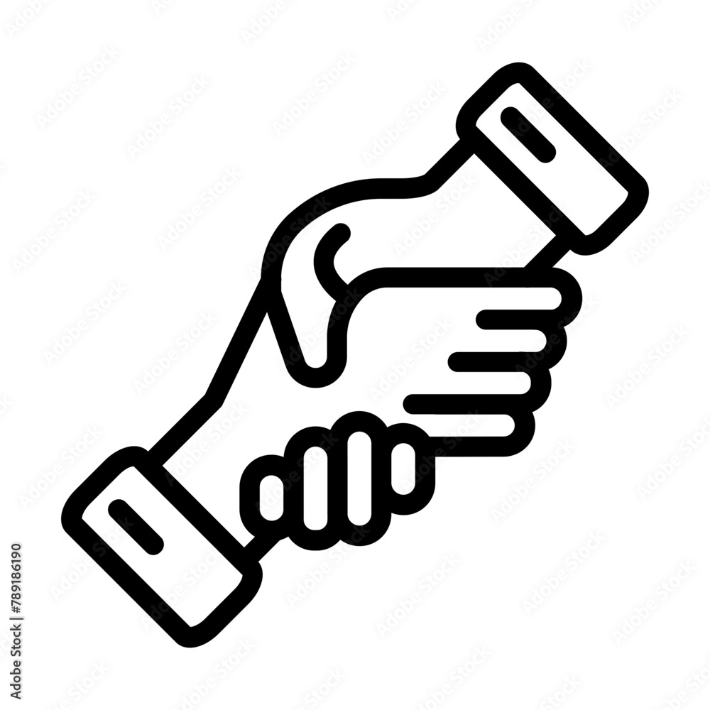 Giving Handshake Vector Line Icon Design Giving Handshake Vector Line Icon Design
