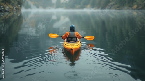 Person Kayaking on Water