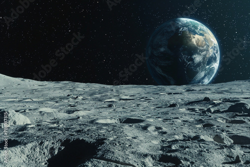 A cinematic view of Earth from the moon surface is a reminder of our place in the universe