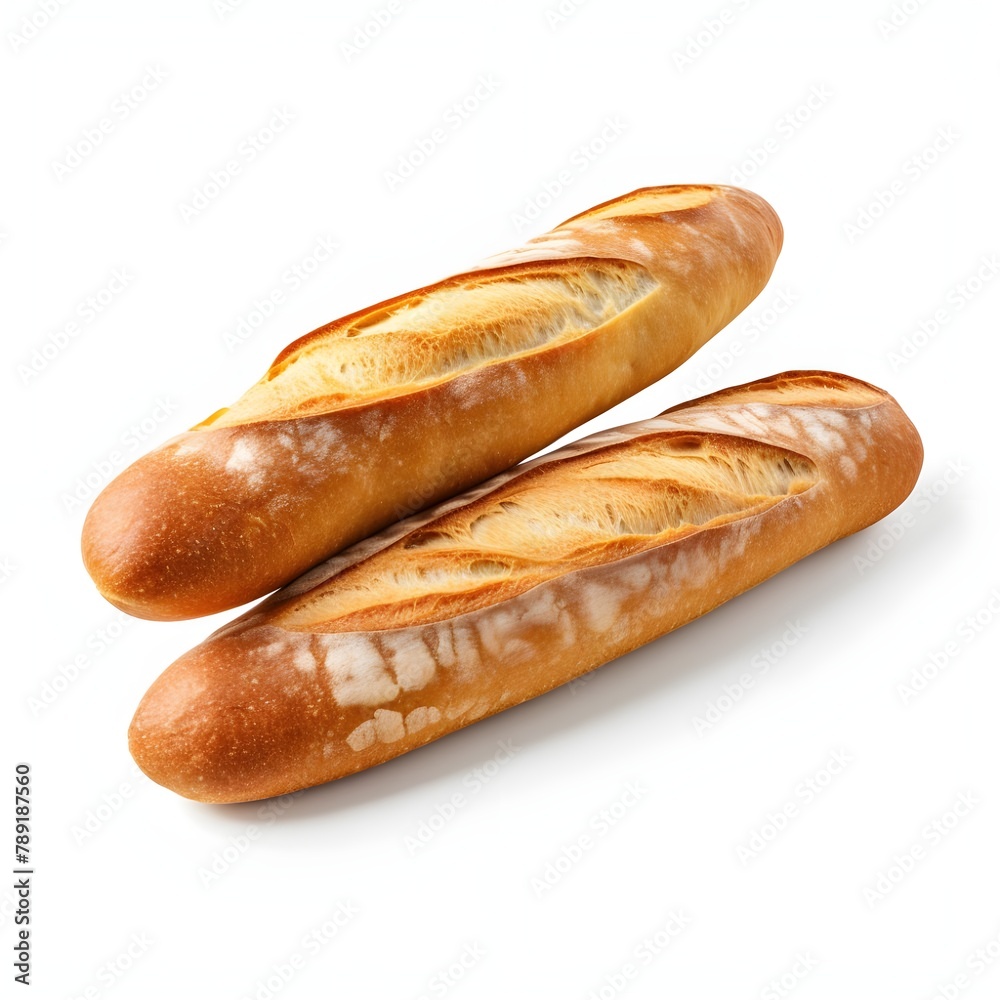 two bread isolated on white background two bread isolated on white background