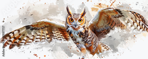 owl in watercolor style. Isolated vector illustration