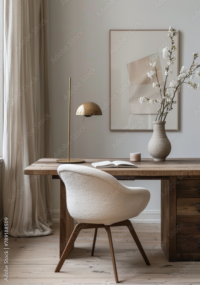 Table With Chair and Vase of Flowers Table With Chair and Vase of Flowers