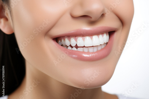 Crop happy woman showing perfect white teeth