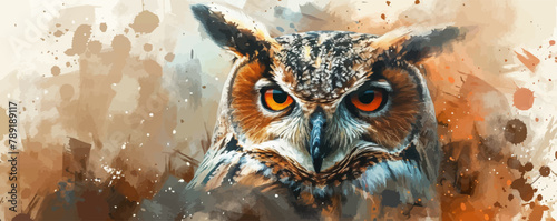 owl in watercolor style vector illustration
