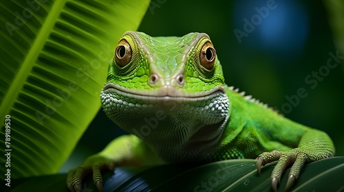A lizard from the Iguania family, a scaled terrestrial photo