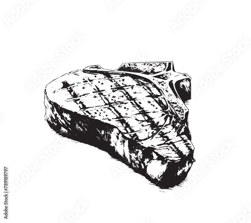 Grilled steak, Hand drawn style, vector illustrations