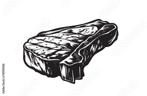 Grilled steak, Hand drawn style, vector illustrations