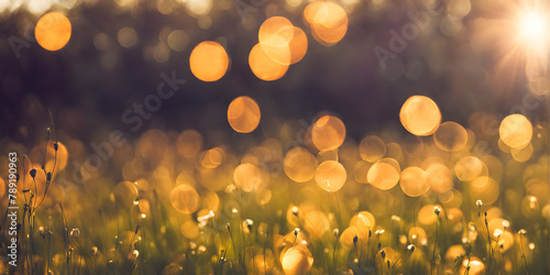 Sunny days warmth captured in a round blur embodying the essence of smooth summer © karandaev