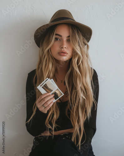 Woman With Long Hair Wearing Brown Hat