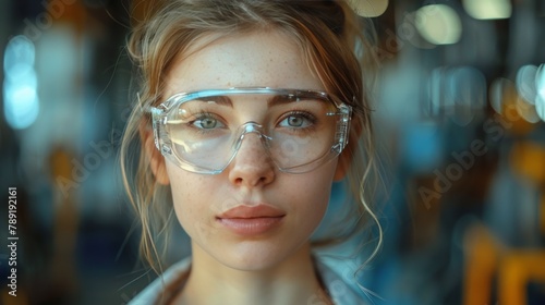 Woman Wearing Glasses and Blue Shirt