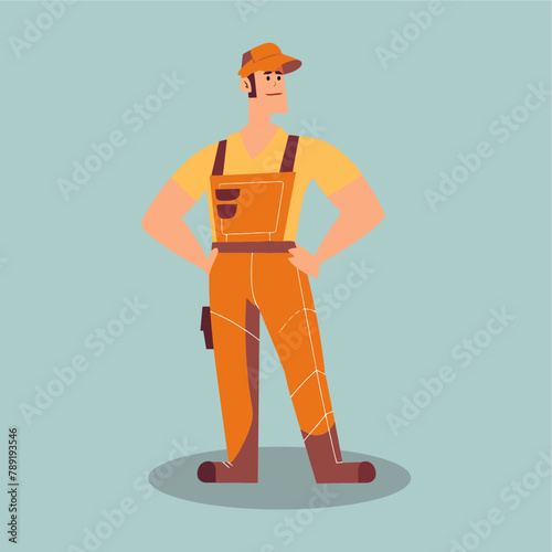 foremen worker flat vector il...