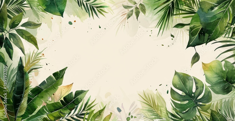 Green Leaves on White Background Green Leaves on White Background