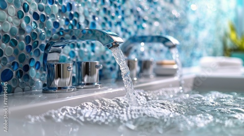 Close Up of a Faucet With Running Water