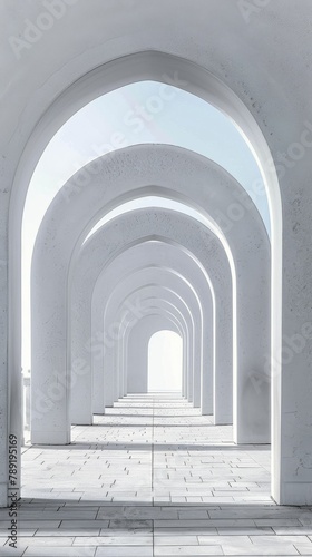 Long White Tunnel Leading to Sky
