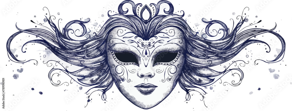 Carnival mask hand drawn sketch in doodle style. vector simple illustration Carnival mask hand drawn sketch in doodle style. vector simple illustration