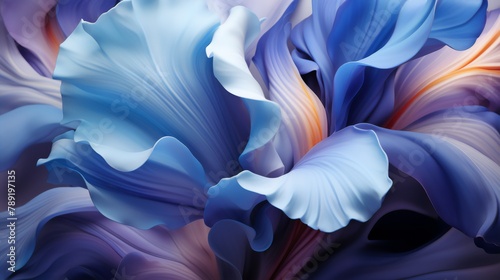 Blue creative abstract iris flower background